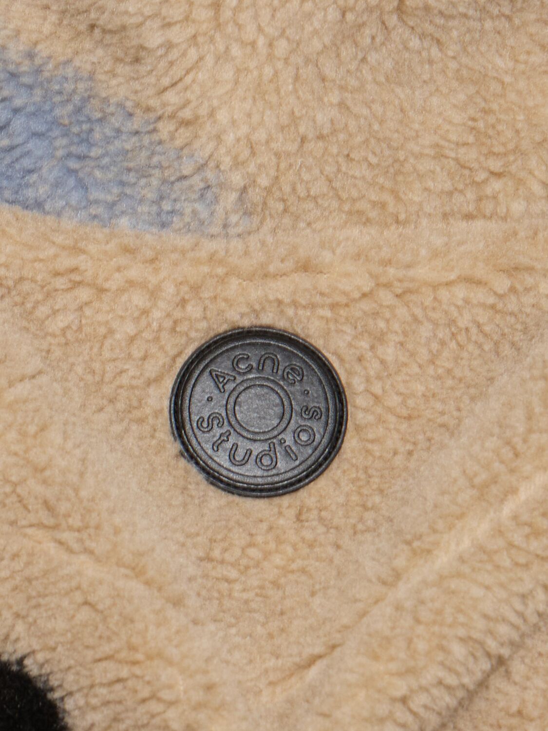 Shop Acne Studios Ovinta Jacuqard Teddy Casual Jacket In Mid Blue