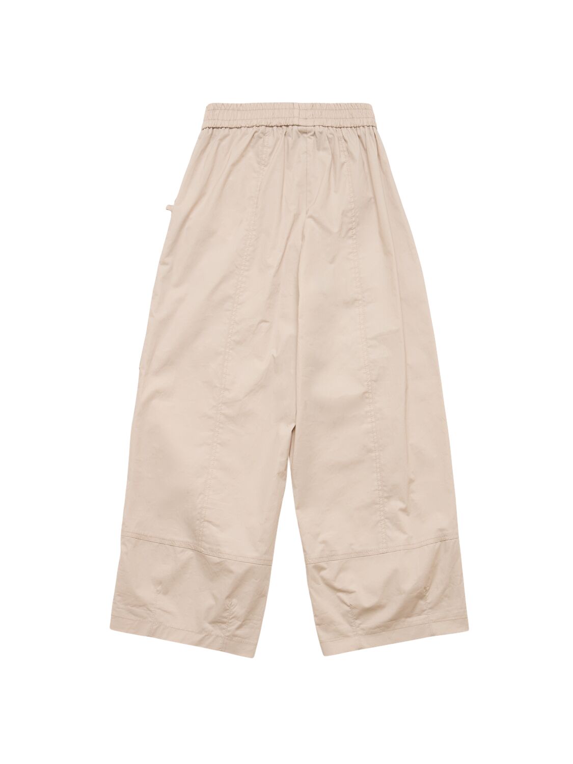 Shop Monnalisa Stretch Cotton Cargo Pants In 米黄色