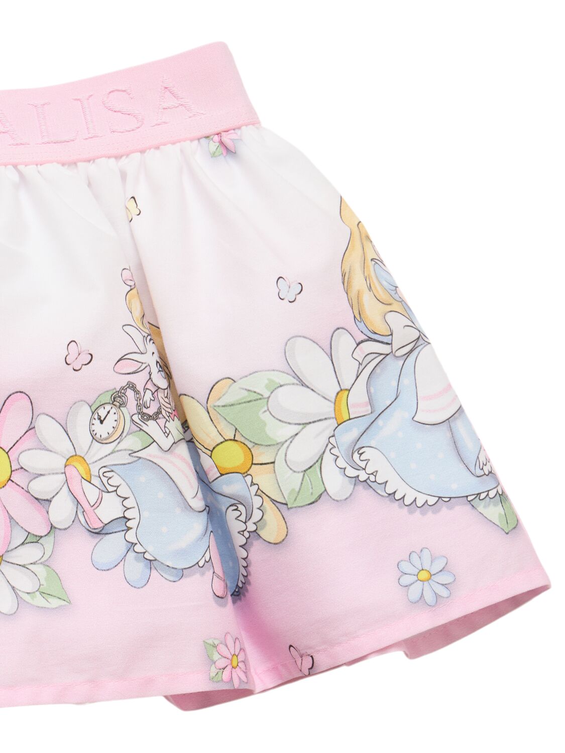 MONNALISA PRINTED COTTON POPLIN SKIRT 