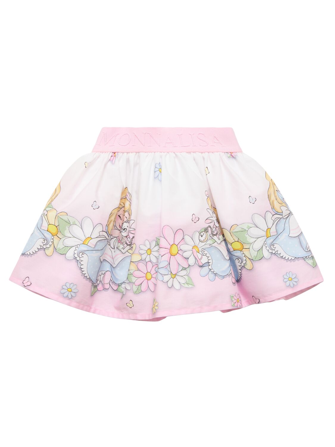 MONNALISA PRINTED COTTON POPLIN SKIRT 