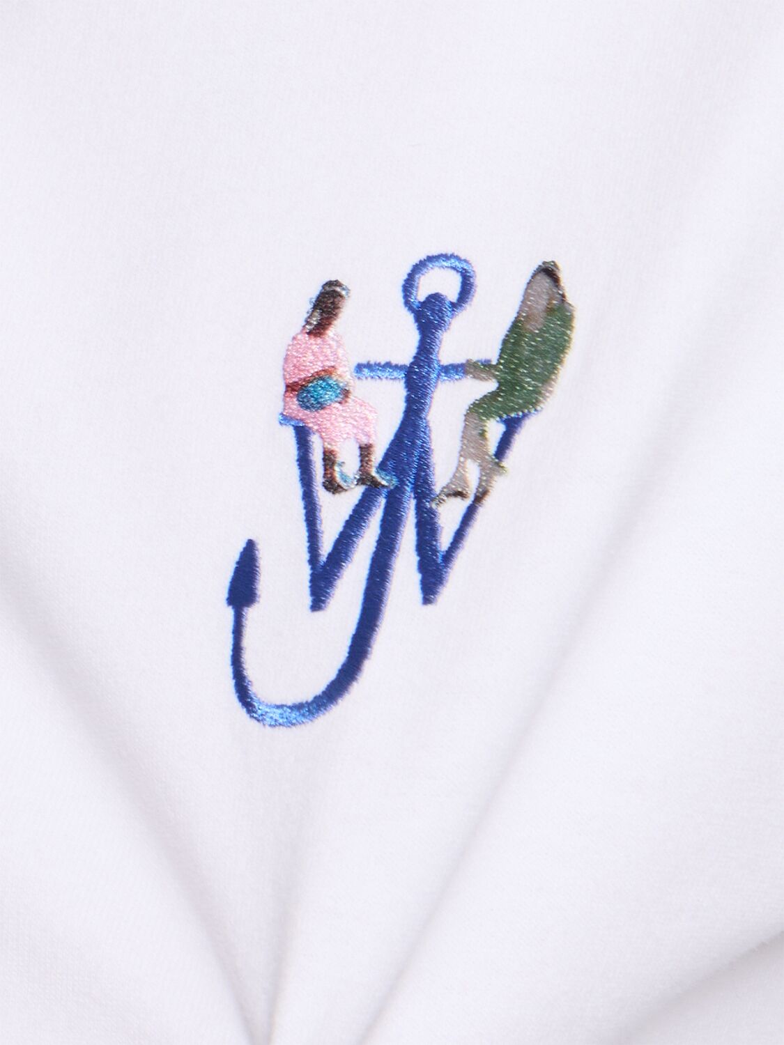 Shop Jw Anderson Anchor Embroidery Back Print T-shirt In White