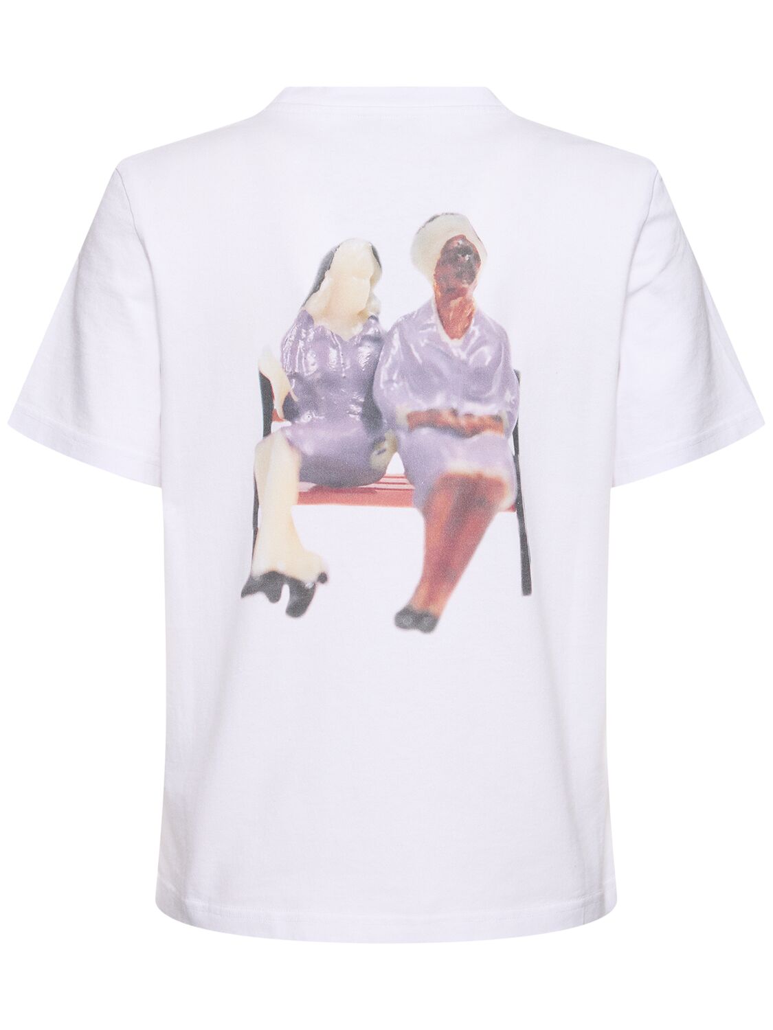 JW ANDERSON ANCHOR EMBROIDERY BACK PRINT T-SHIRT 