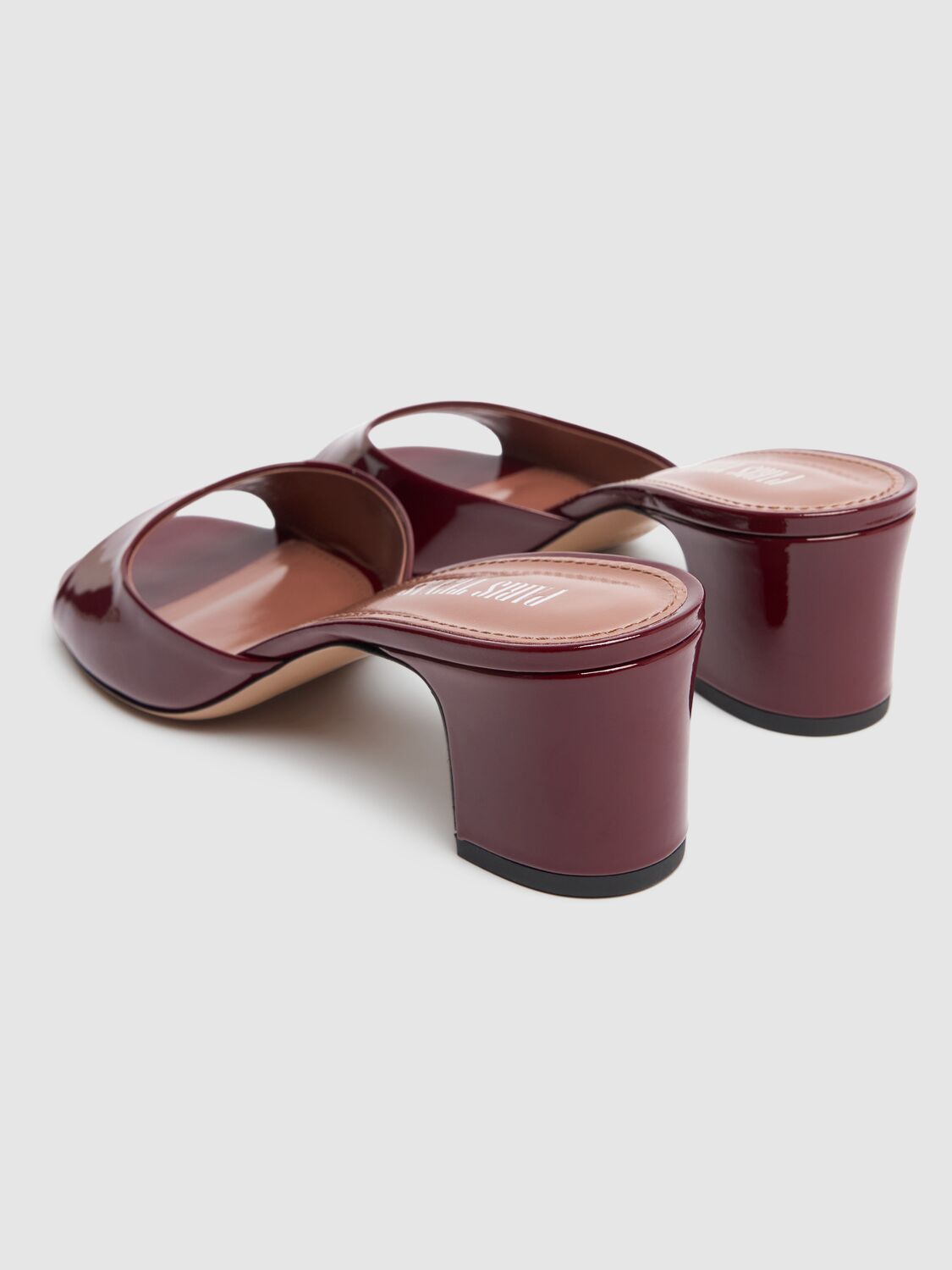 Shop Paris Texas 50mm Lara Patent Leather Mules In Rouge Noir