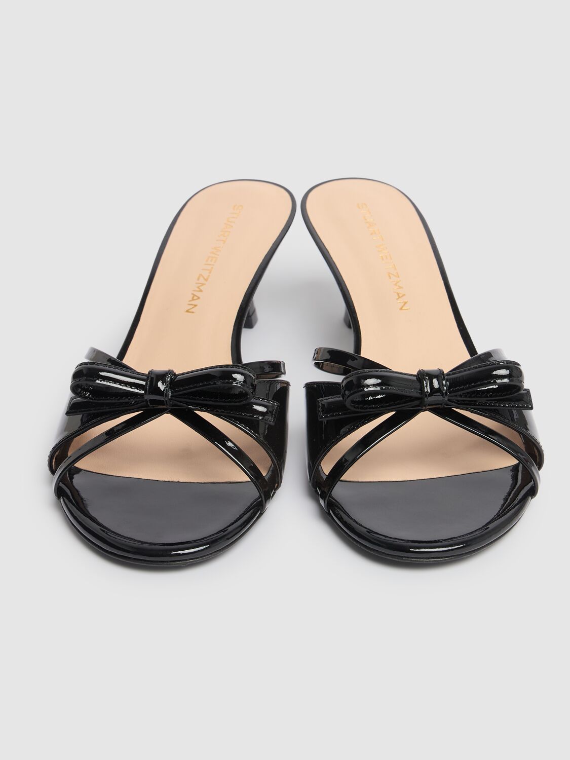 STUART WEITZMAN 50MM FELICITY PATENT LEATHER MULES 
