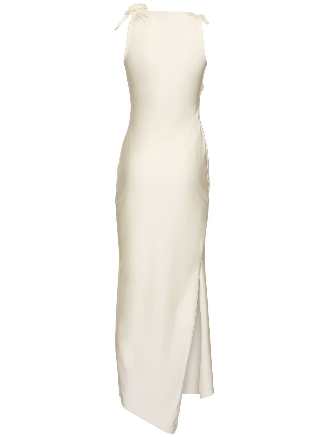 Coperni Asymmetric Stretch Jersey Dress In Ivory