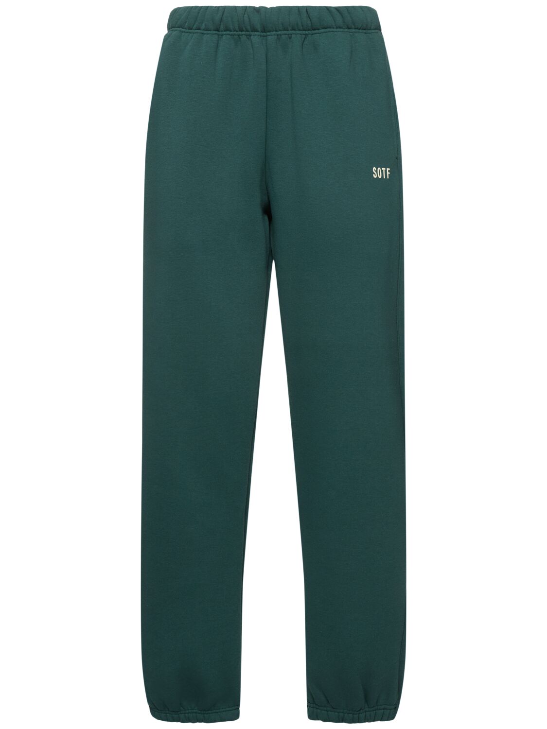 Cotton Blend Elastic Cuff Sweatpants