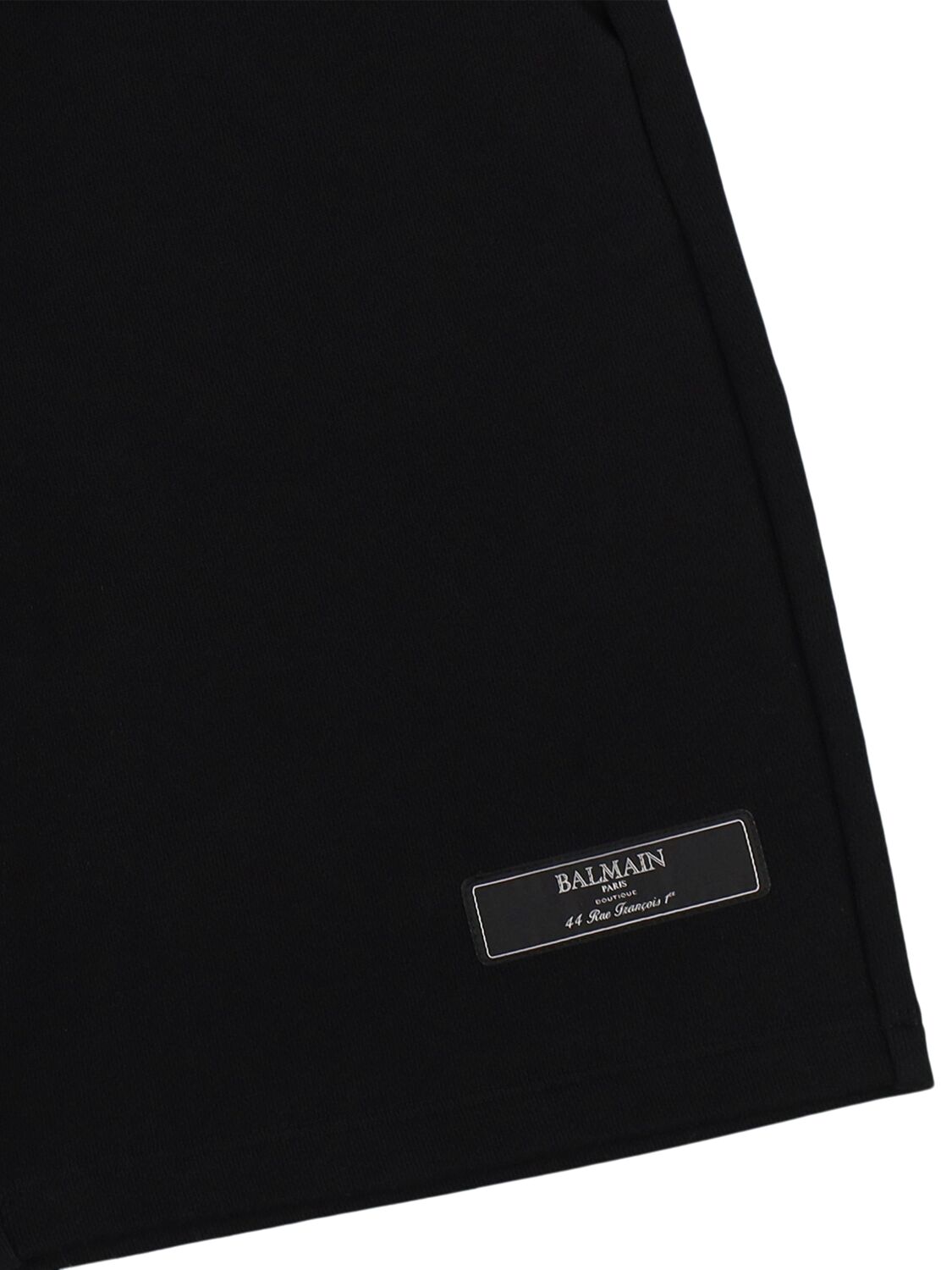 Balmain Cotton Sweat Shorts W/logo In Black