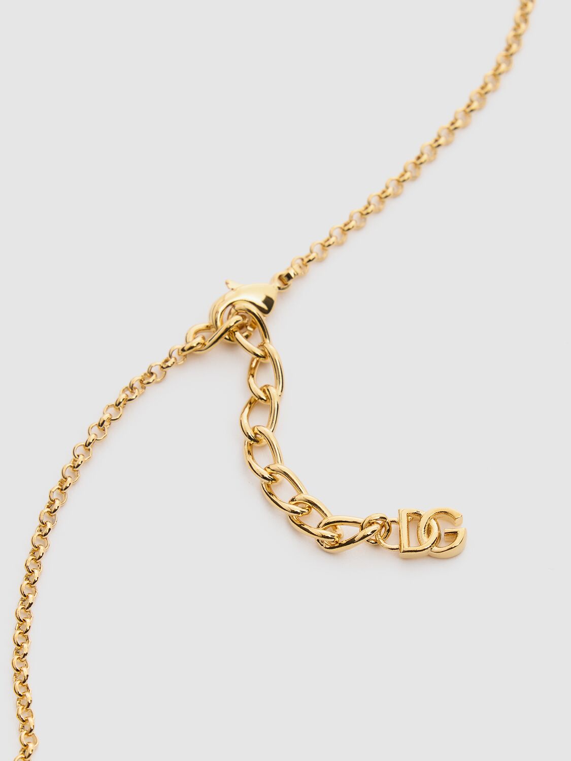 Dolce & Gabbana Dg Logo Rhinestone Necklace In Gold