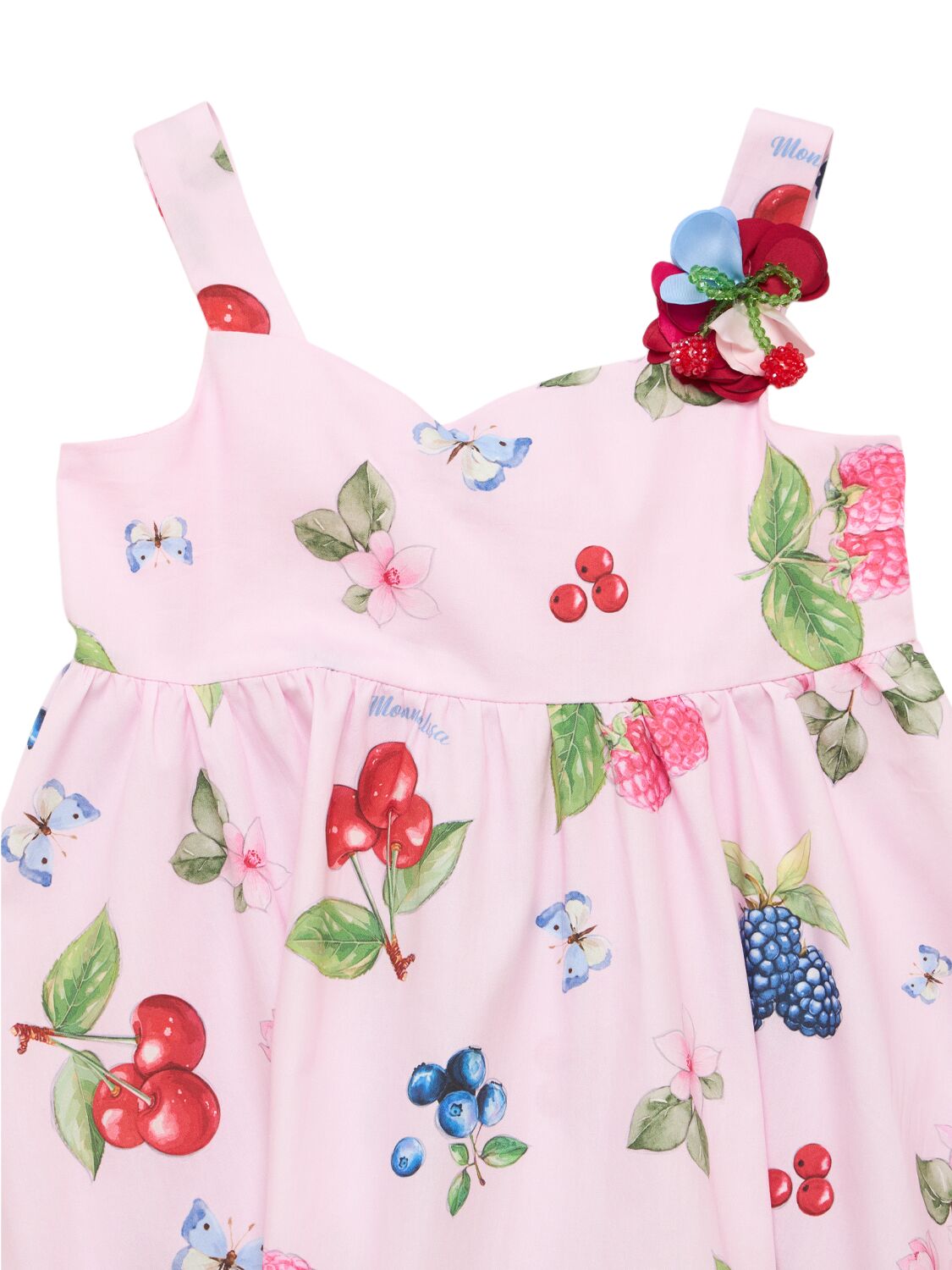 MONNALISA PRINTED COTTON POPLIN DRESS 