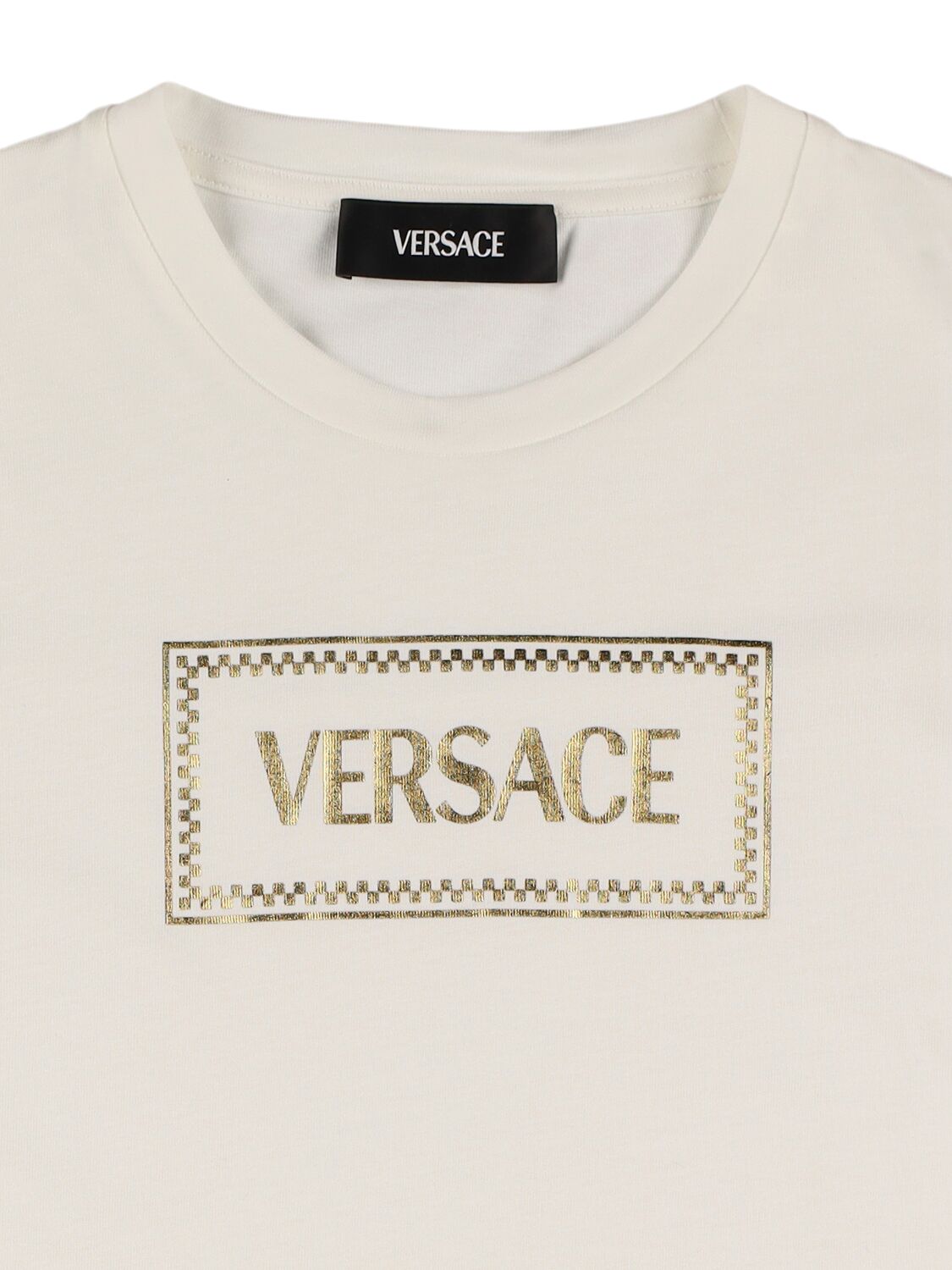 Versace Printed Cotton Jersey T-shirt In White