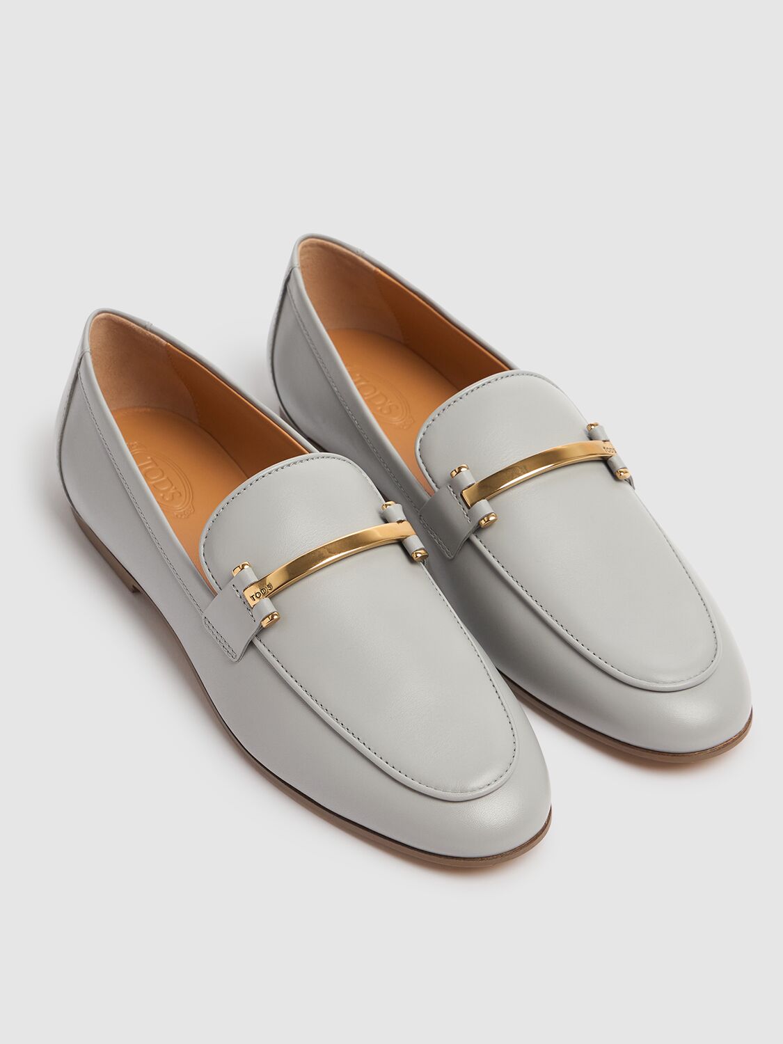 Tod's Loafers In Leather In Light Blue