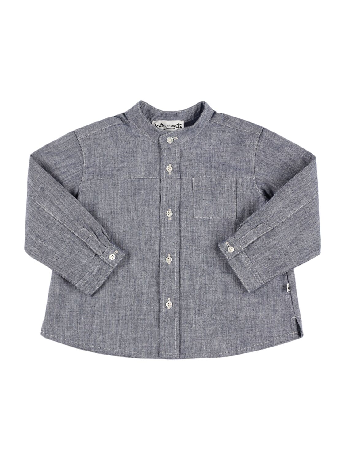 Bonpoint Cotton Chambray Shirt In Blue
