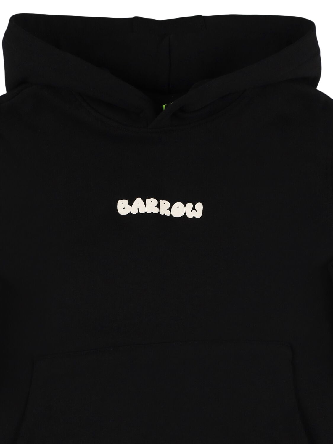 Barrow Printed Cotton Sweatshirt Hoodie In Black