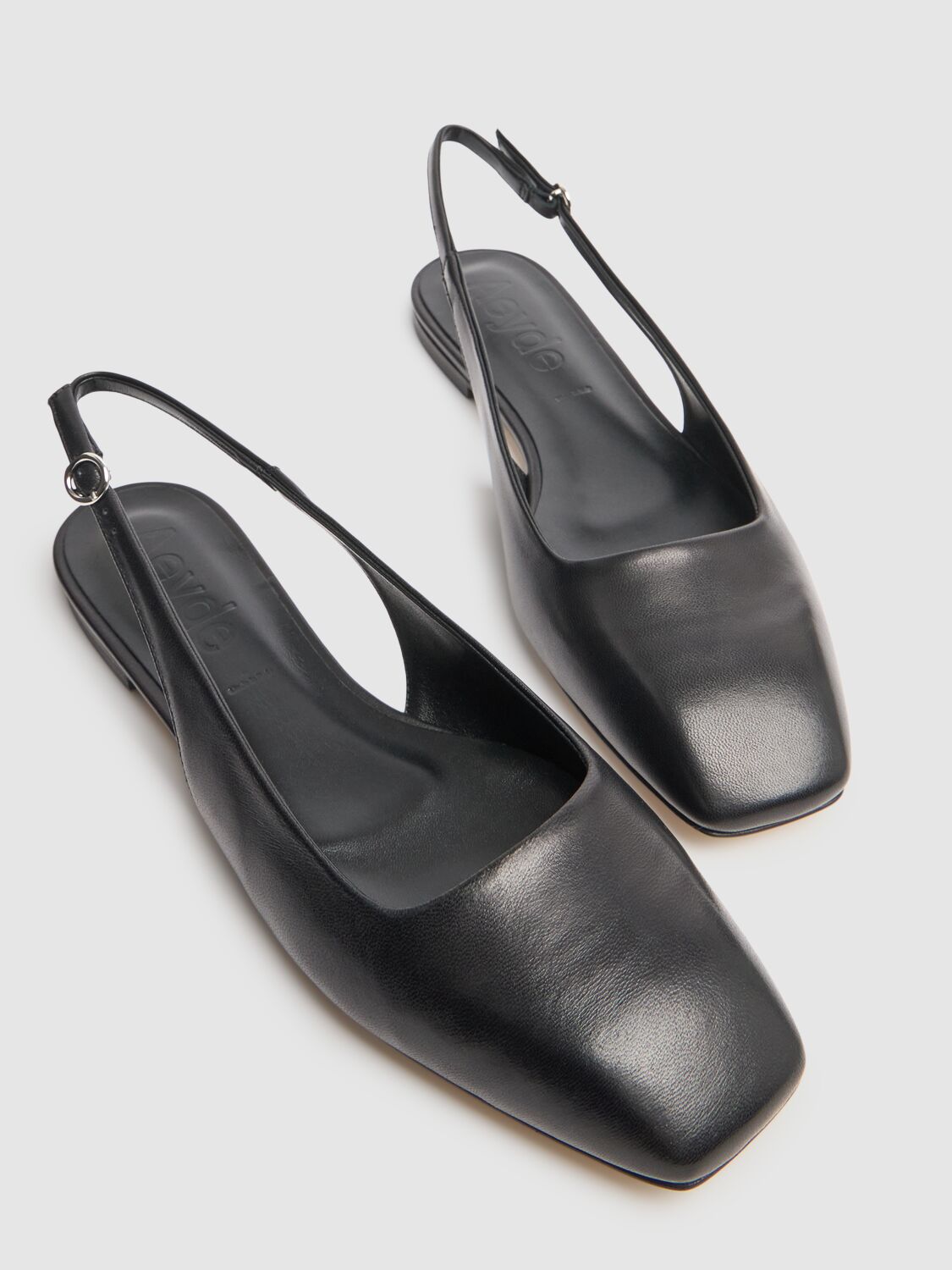 Aeyde 10mm Geraldine Napa Slingback Flats In Black