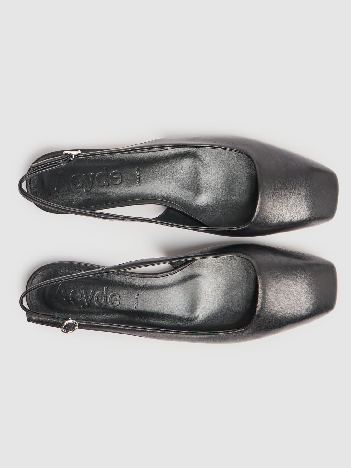 Aeyde 10mm Geraldine Napa Slingback Flats In Black