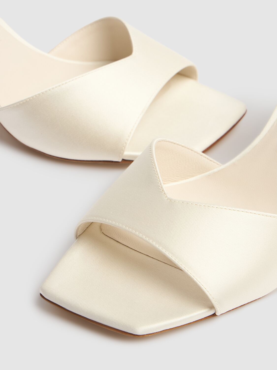 Jimmy Choo 70mm Skye Satin Mules In Ivory