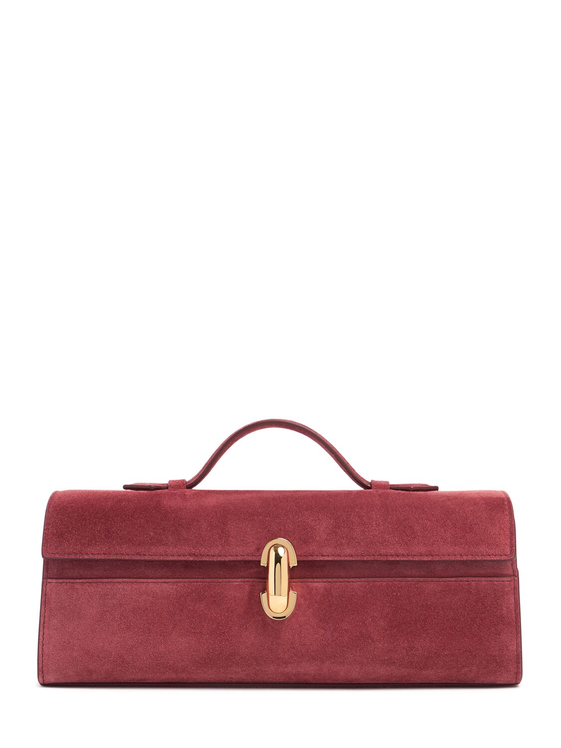 Slim Symmetry Suede Top Handle Bag