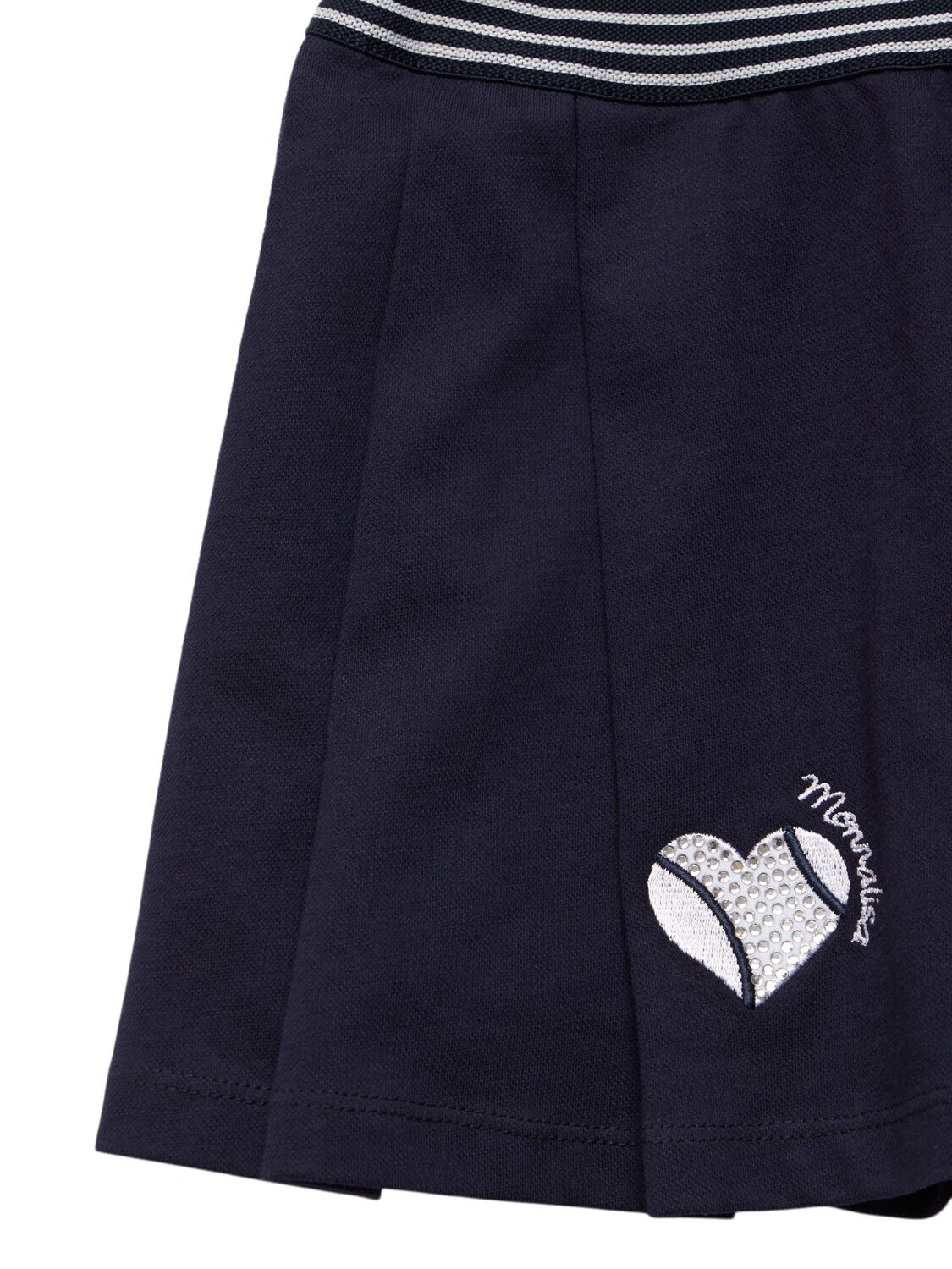 MONNALISA EMBROIDERED COTTON PIQUET SKIRT 