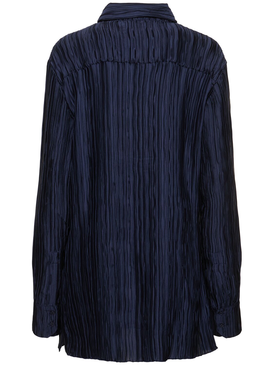 16arlington Marley Pleated Satin Shirt In Blue