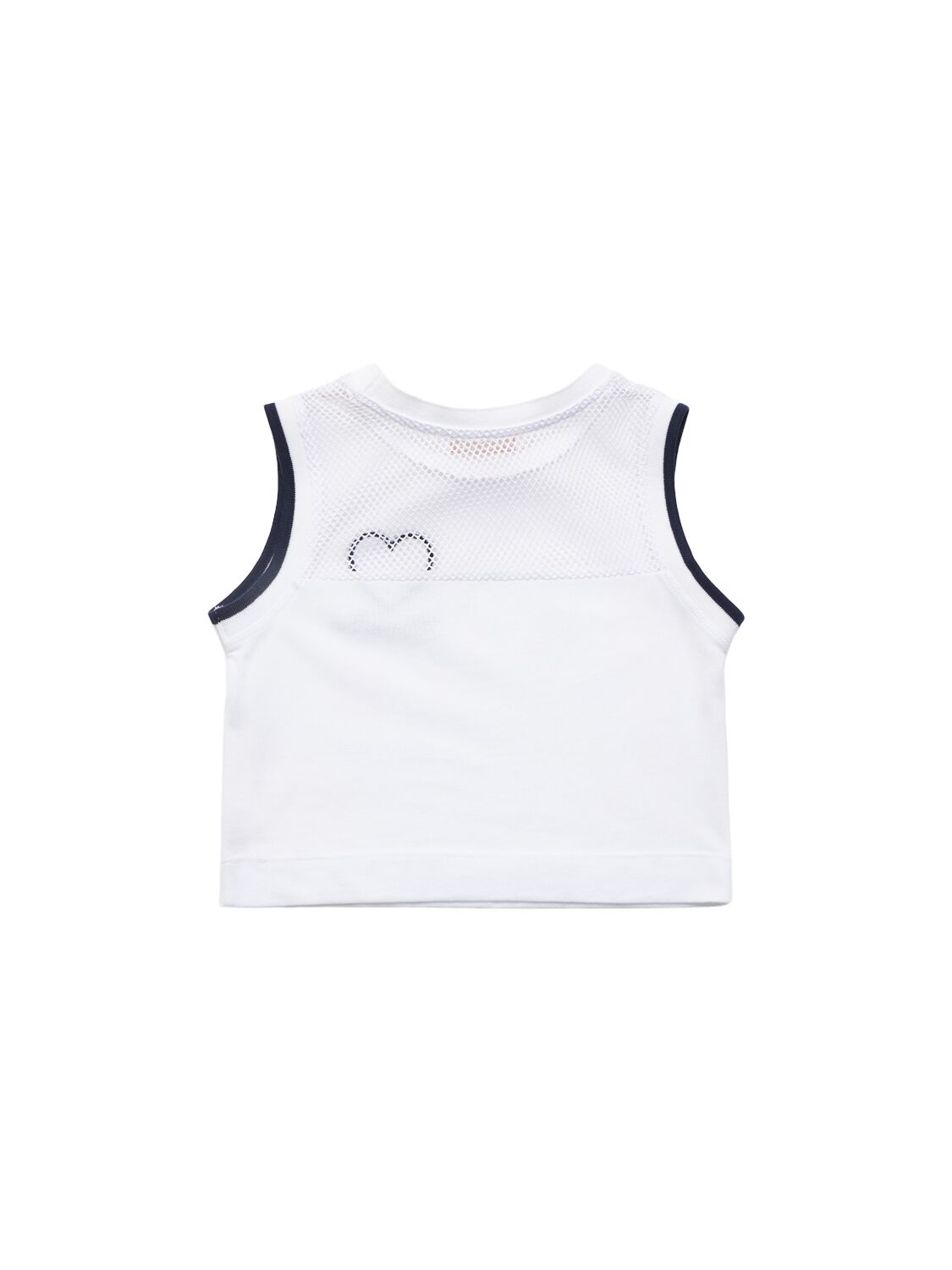 MONNALISA EMBROIDERED COTTON PIQUET TANK TOP 