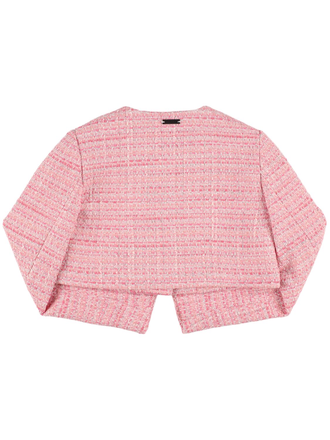 MONNALISA PRINTED COTTON BLEND BOUCLÉ JACKET 
