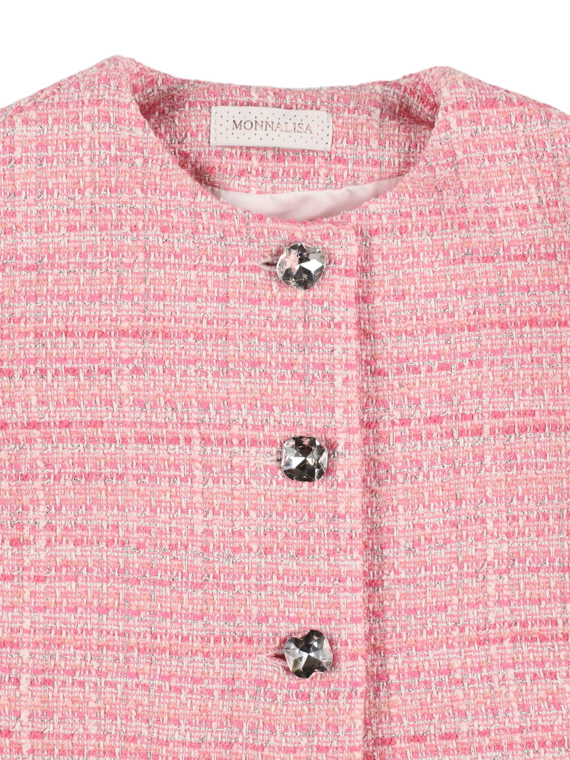 MONNALISA PRINTED COTTON BLEND BOUCLÉ JACKET 