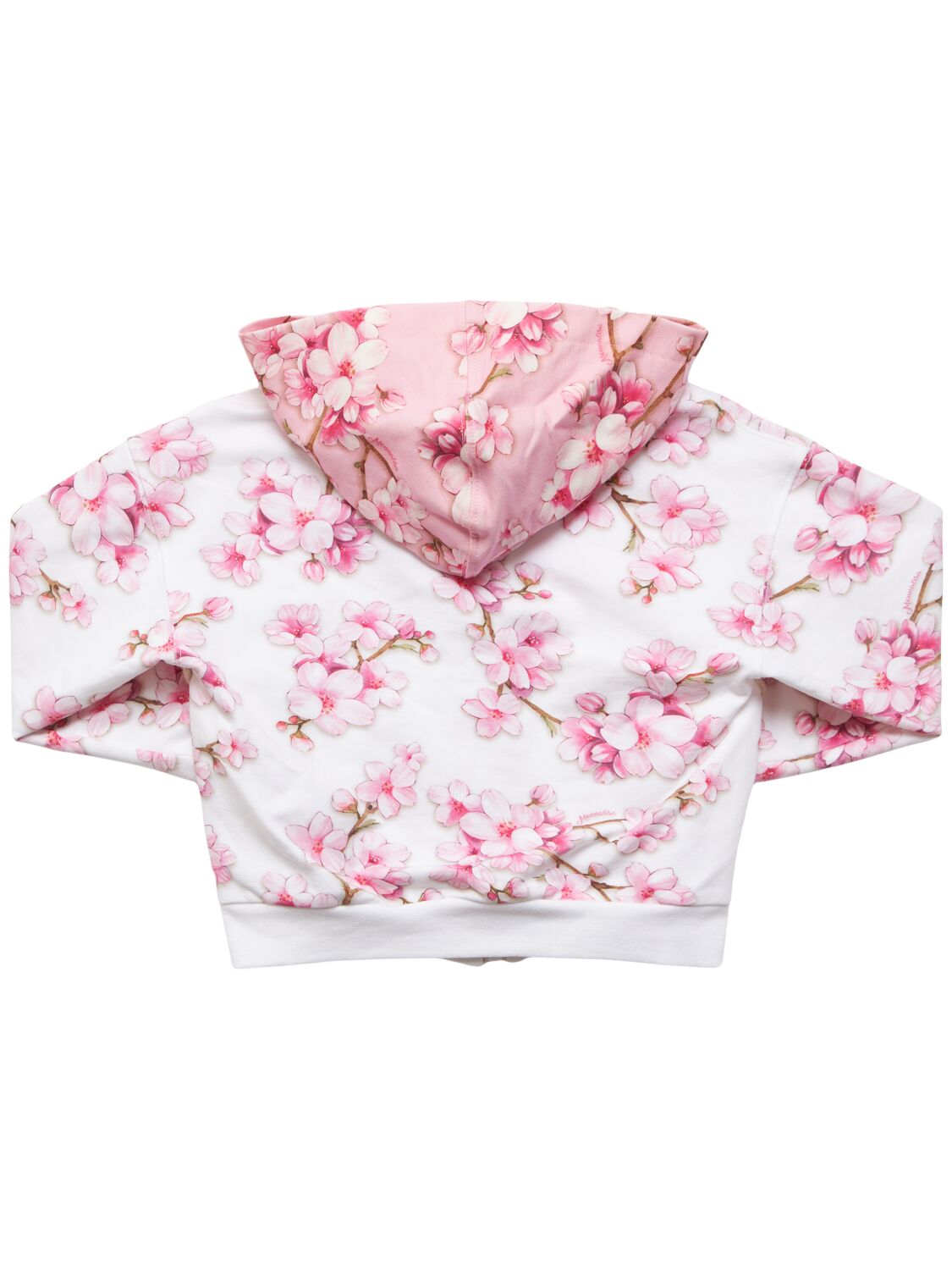 MONNALISA PRINTED COTTON BLEND ZIP HOODIE 