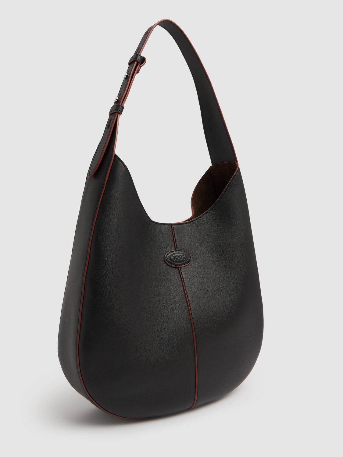 Tod's Small Di Hobo Leather Shoulder Bag In Black