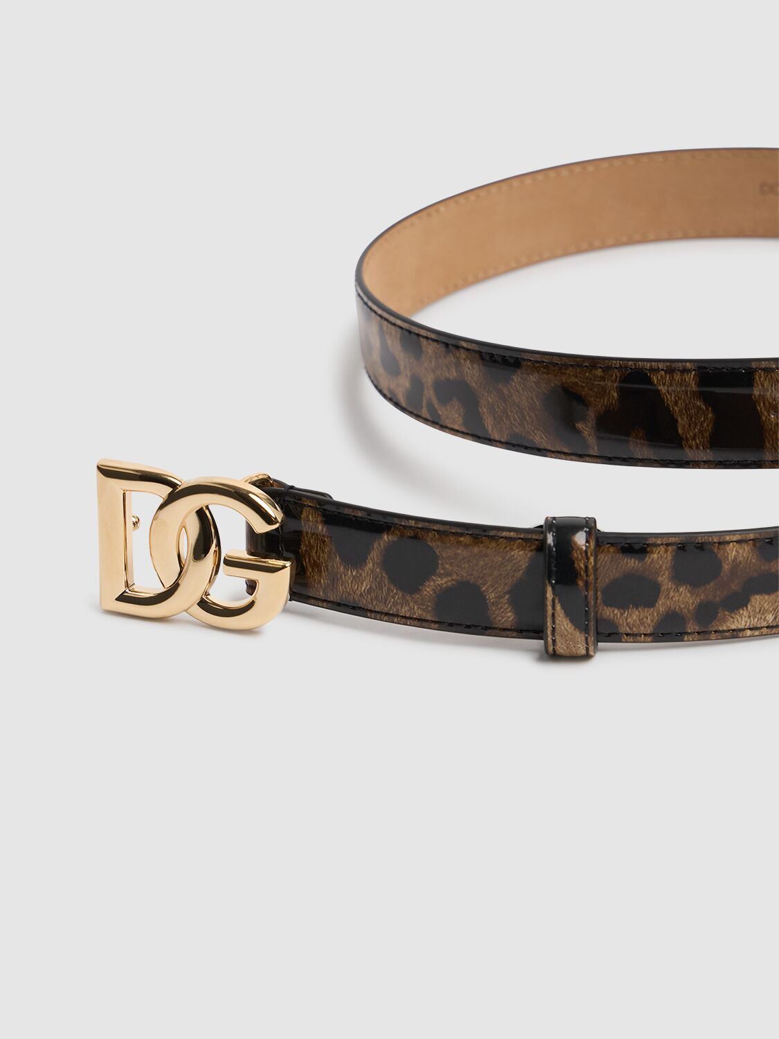 Dolce & Gabbana Calfskin Belt In Leopard