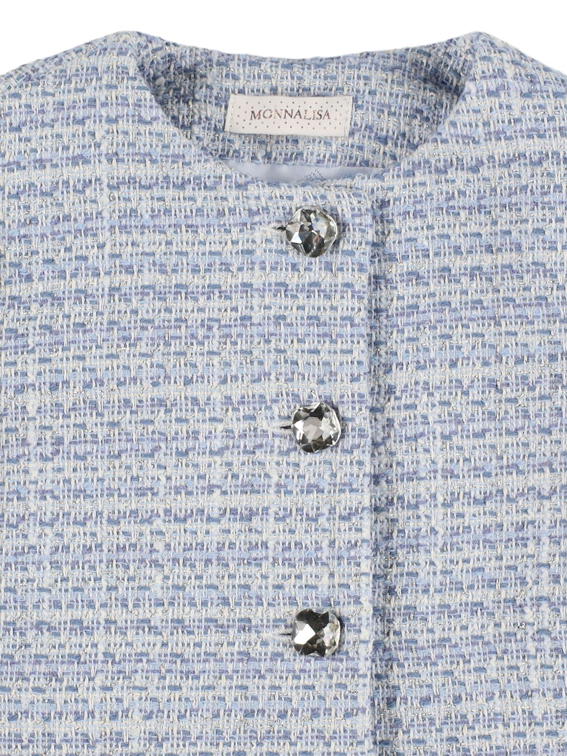 MONNALISA PRINTED COTTON BLEND BOUCLÉ JACKET 