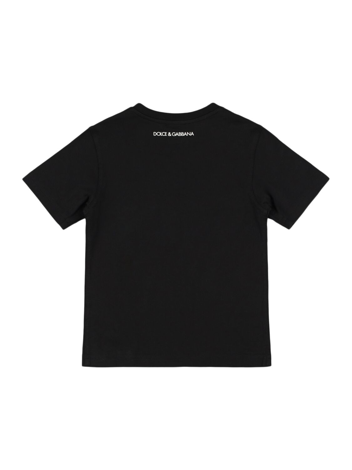 Dolce & Gabbana Printed Cotton Jersey T-shirt In Black