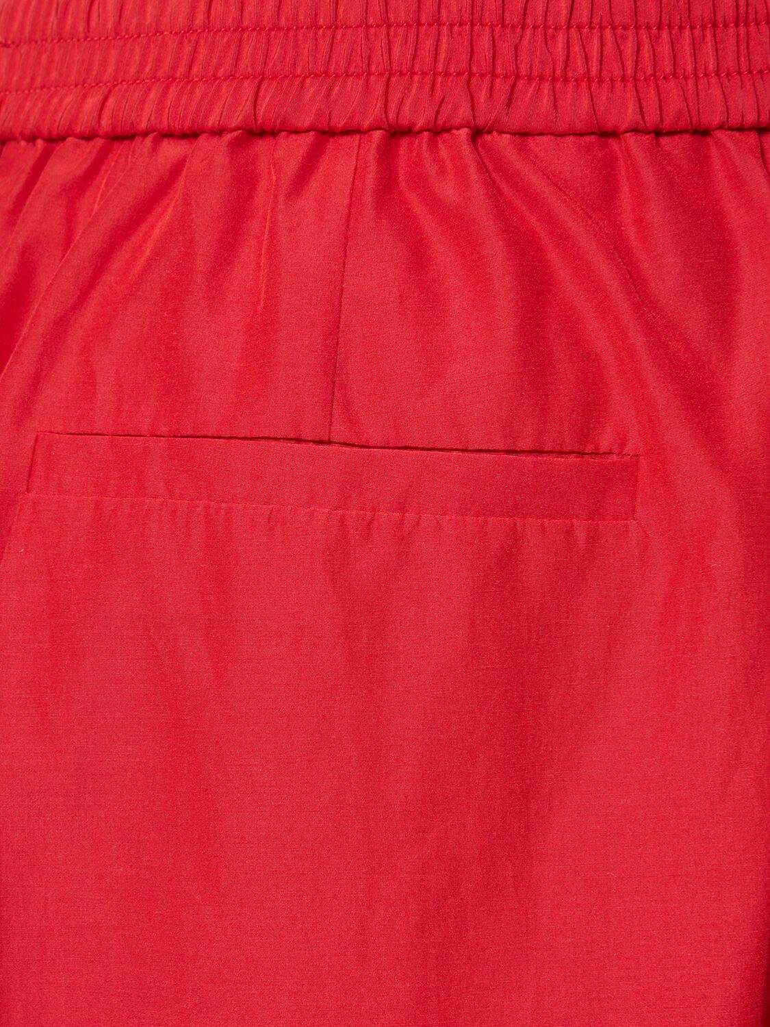 FORTE FORTE ELASTIC WAIST TAFFETA WIDE LEG PANTS 