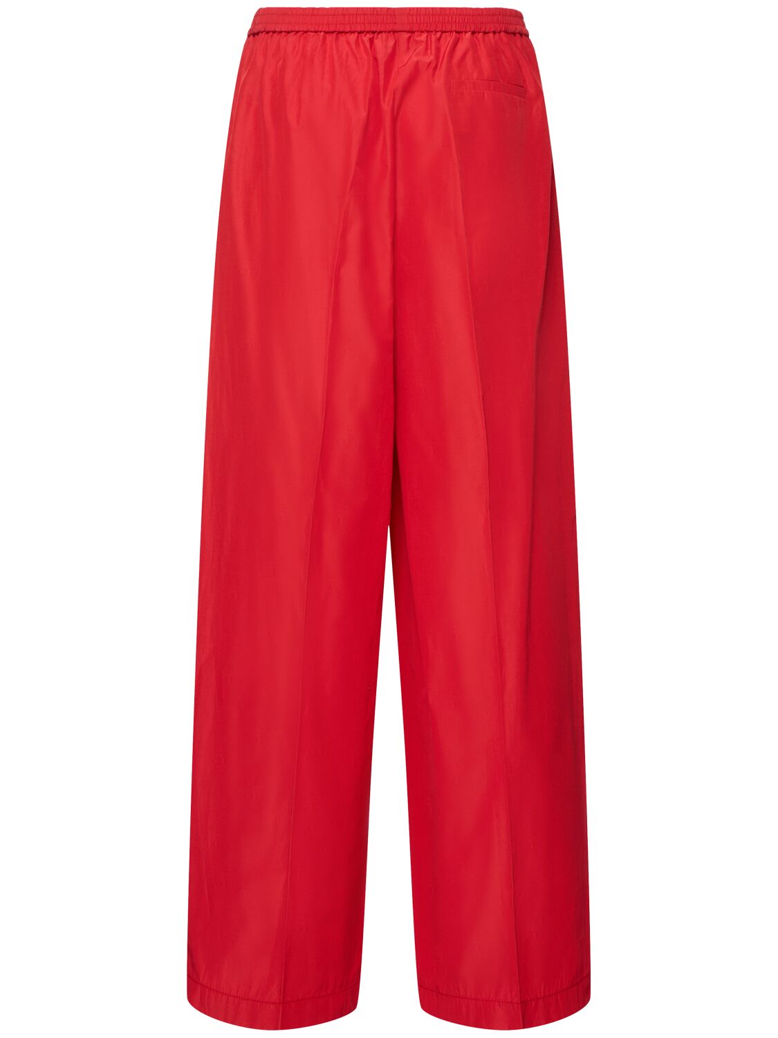 FORTE FORTE ELASTIC WAIST TAFFETA WIDE LEG PANTS 