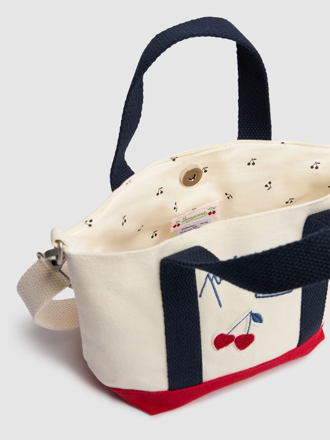 Bonpoint Printed Cotton Shoulder Bag In Beige