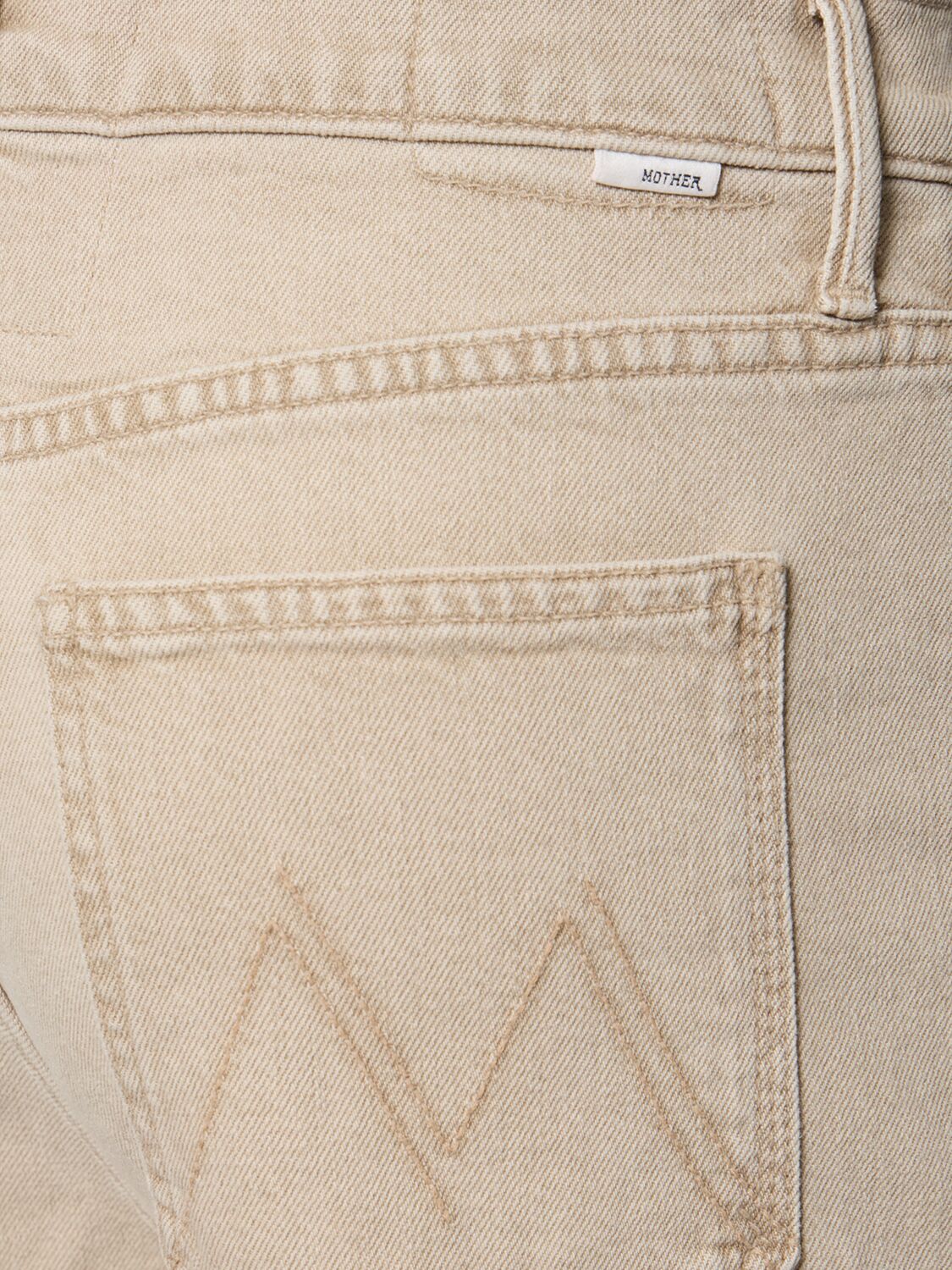 Shop Mother The Patch Pocket Undercover Sneak Jeans In Beige