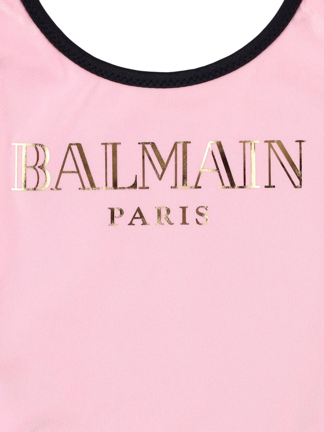 Balmain Printed Lycra One Piece Swimsuit In Pink
