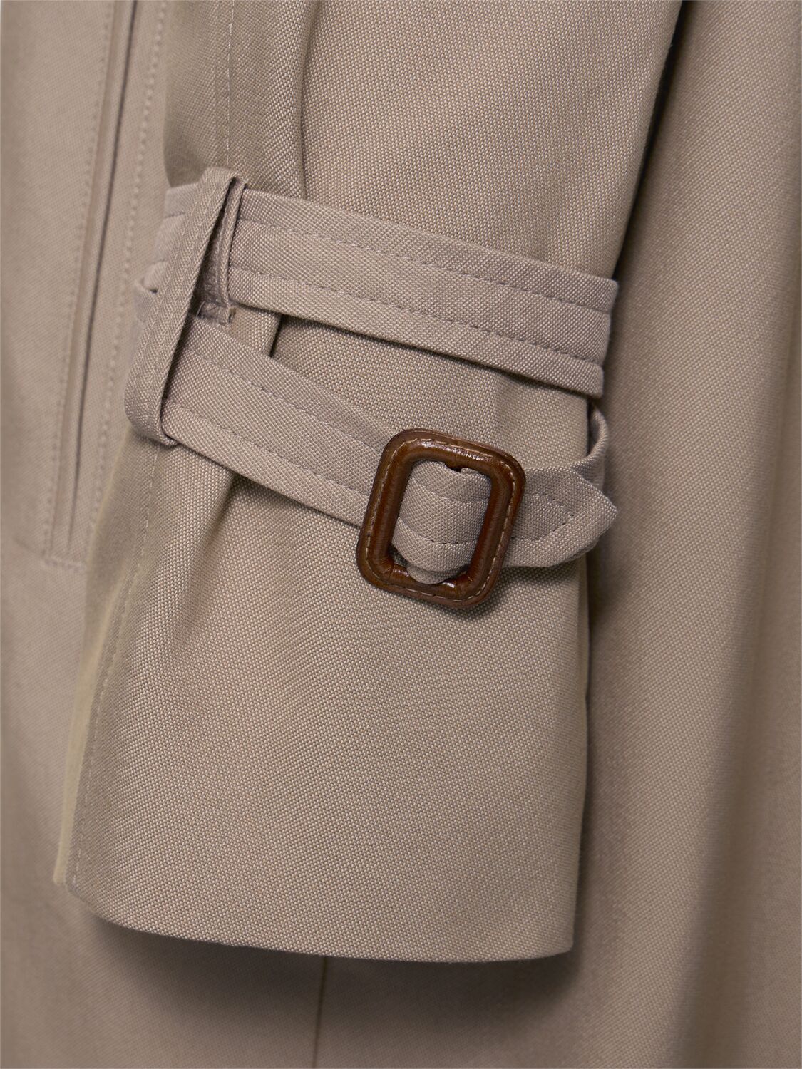 Shop Totême Signature Long Gabardine Trench Coat In Khaki