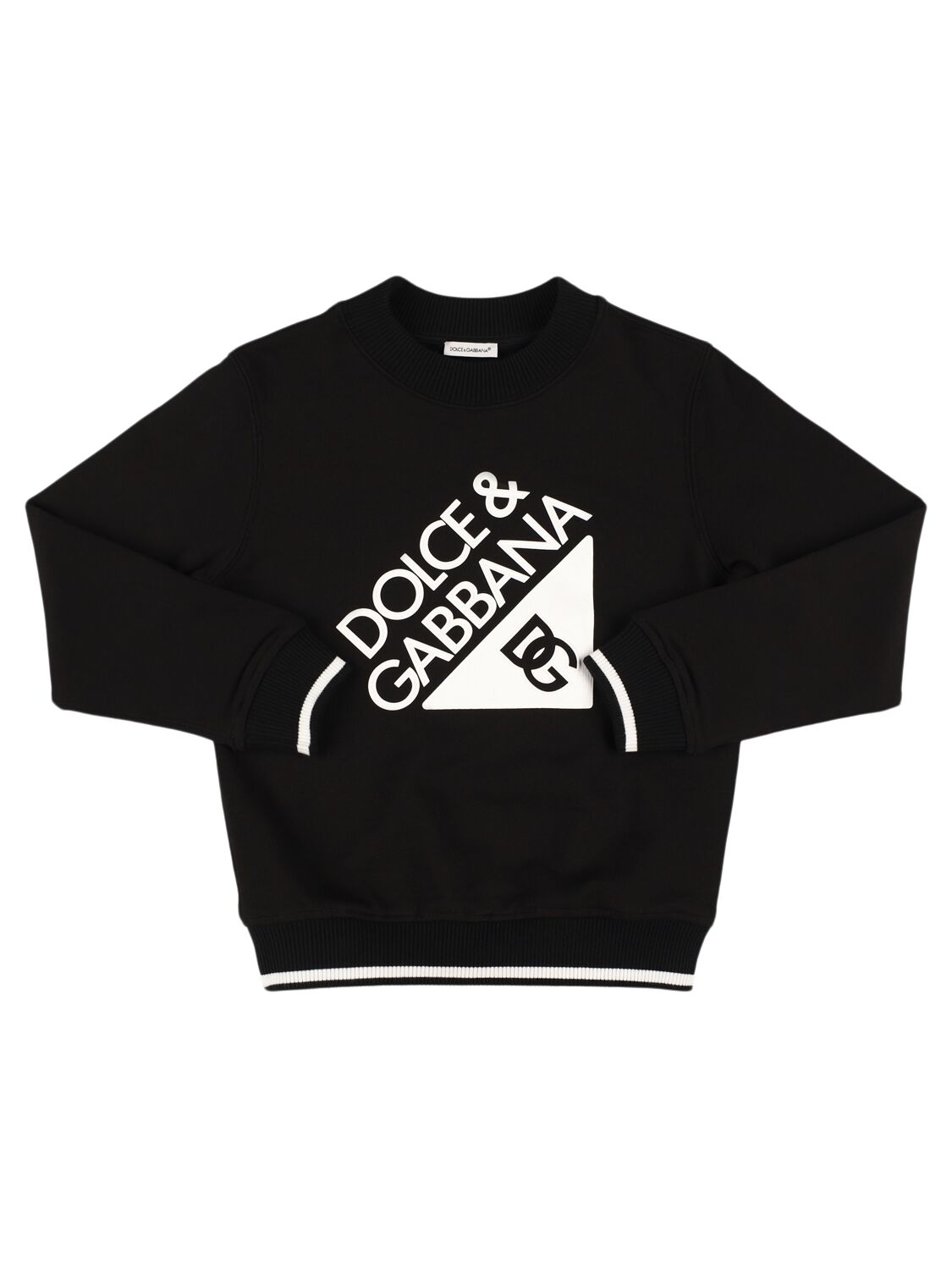 DOLCE & GABBANA Printed Cotton Crewneck Sweatshirt