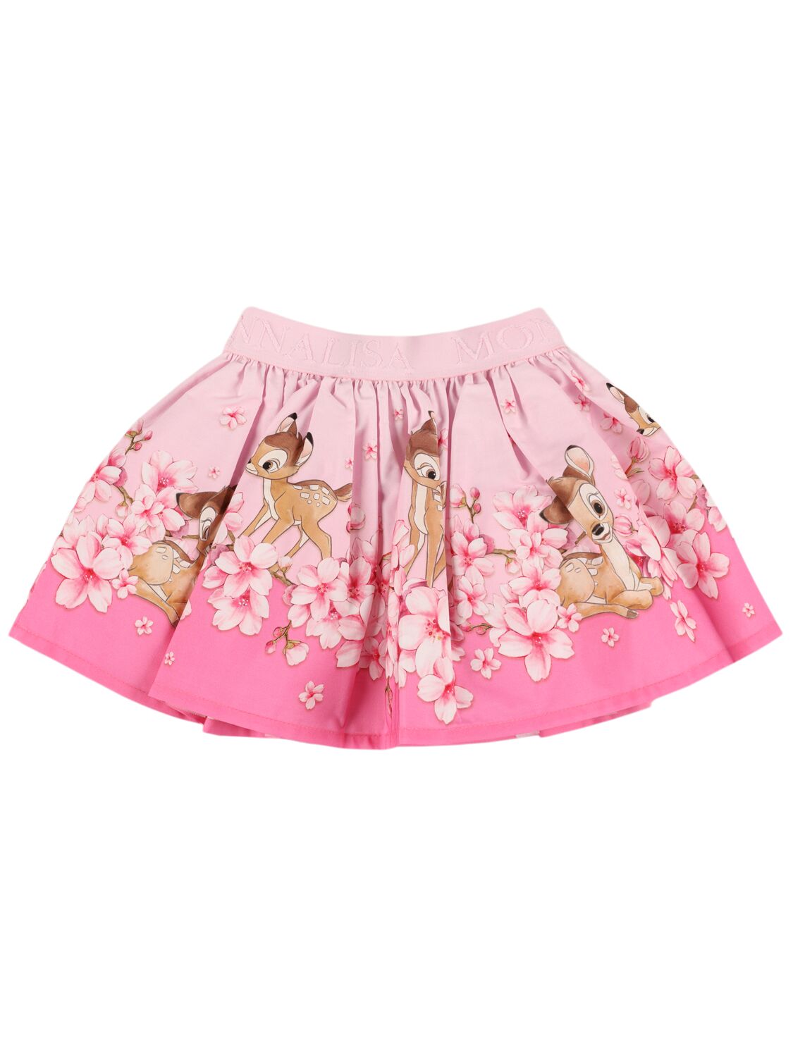 MONNALISA BAMBI PRINTED COTTON POPLIN SKIRT 