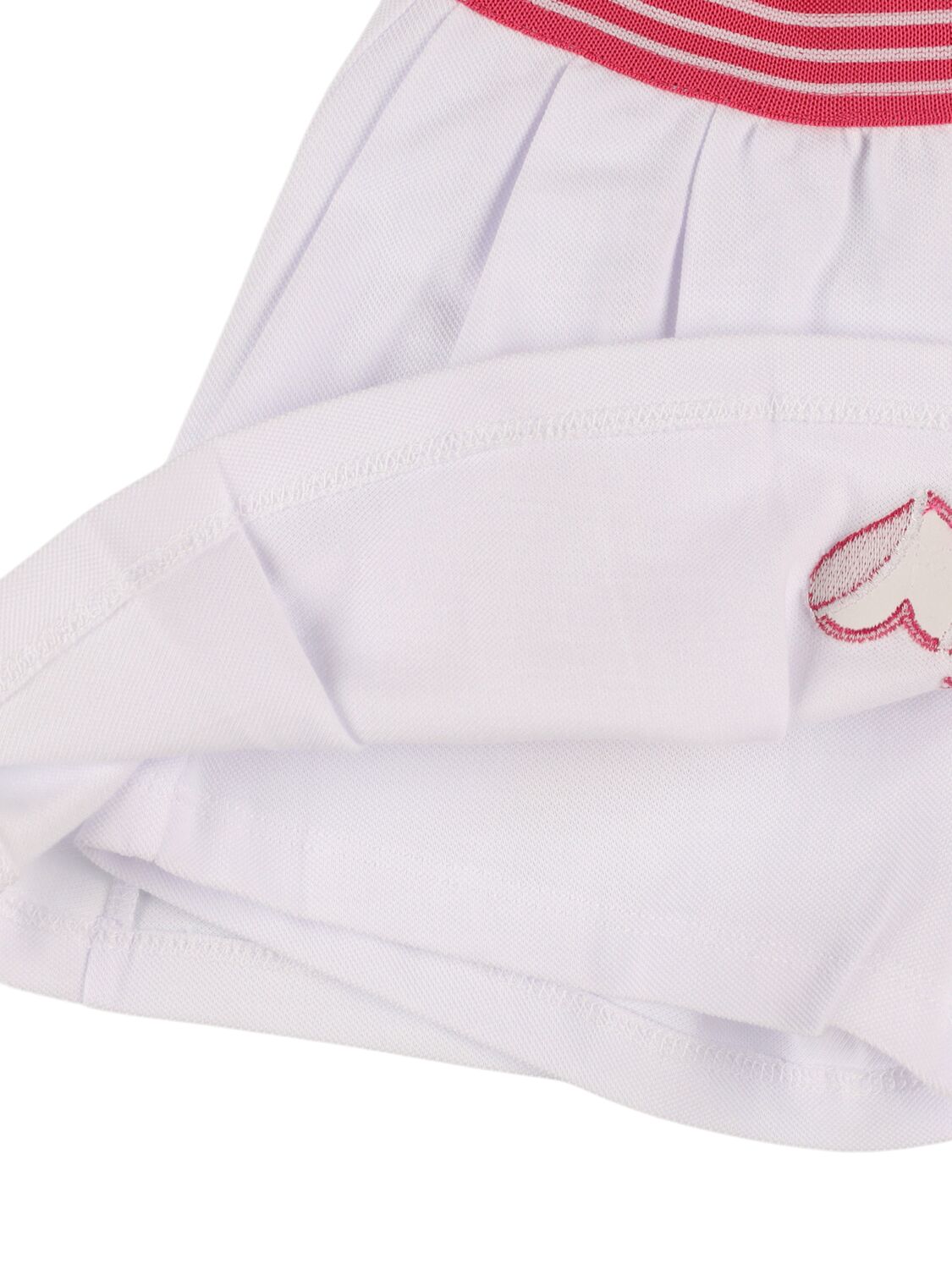 MONNALISA EMBROIDERED COTTON PIQUET SKIRT 
