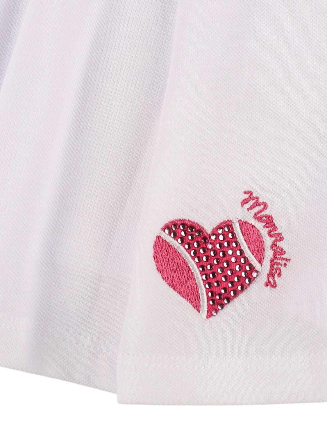 MONNALISA EMBROIDERED COTTON PIQUET SKIRT 