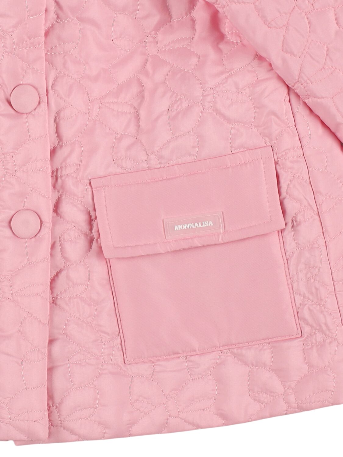 MONNALISA QUILTED POLY HOODED JACKET 