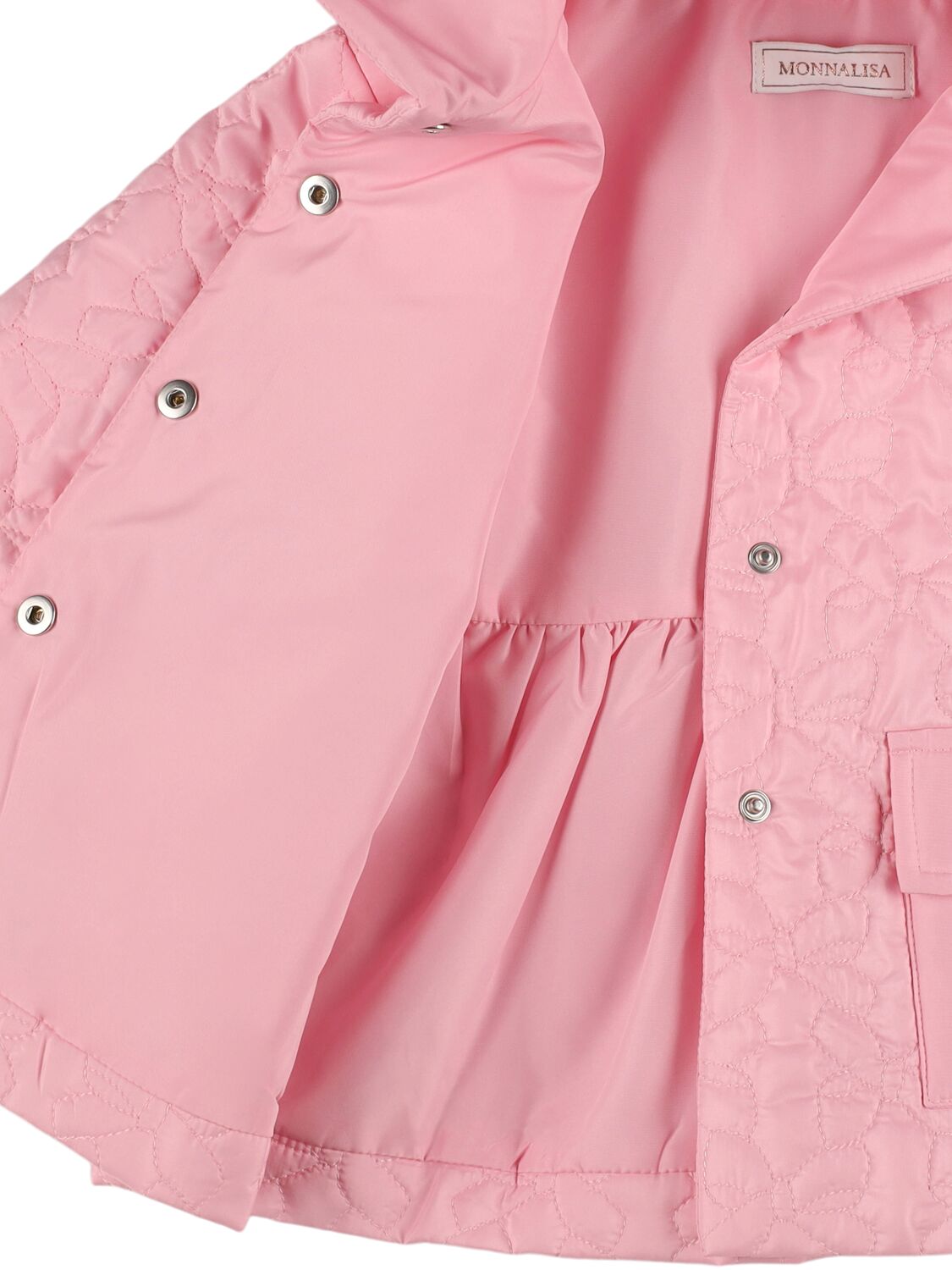 MONNALISA QUILTED POLY HOODED JACKET 