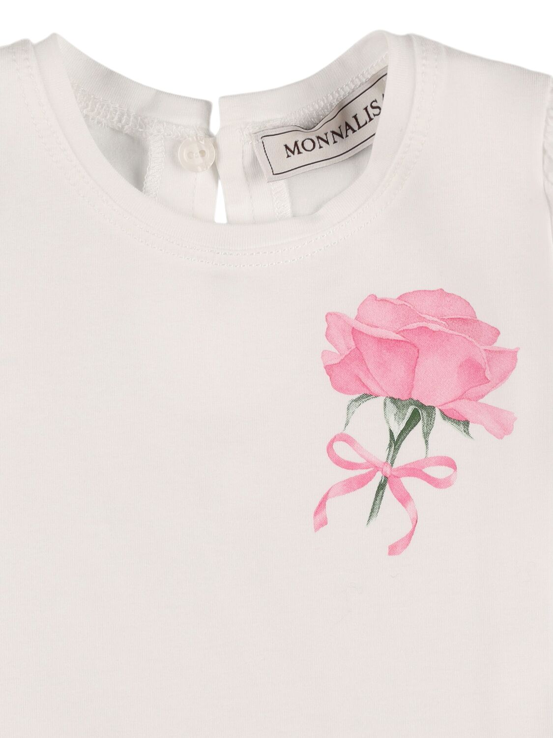 MONNALISA PRINTED COTTON BLEND DRESS 