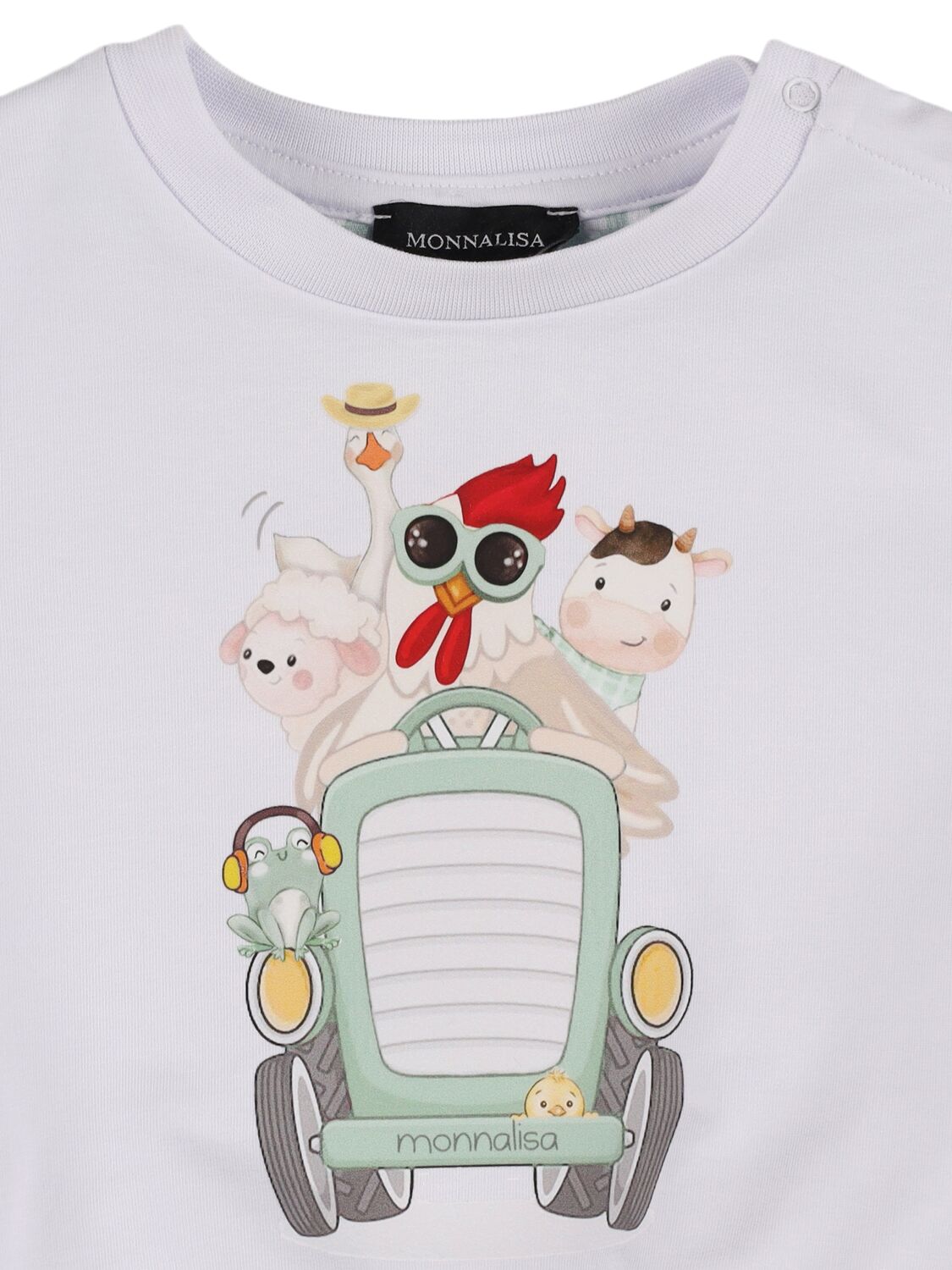 Shop Monnalisa Printed Cotton Blend Sweatshirt In White