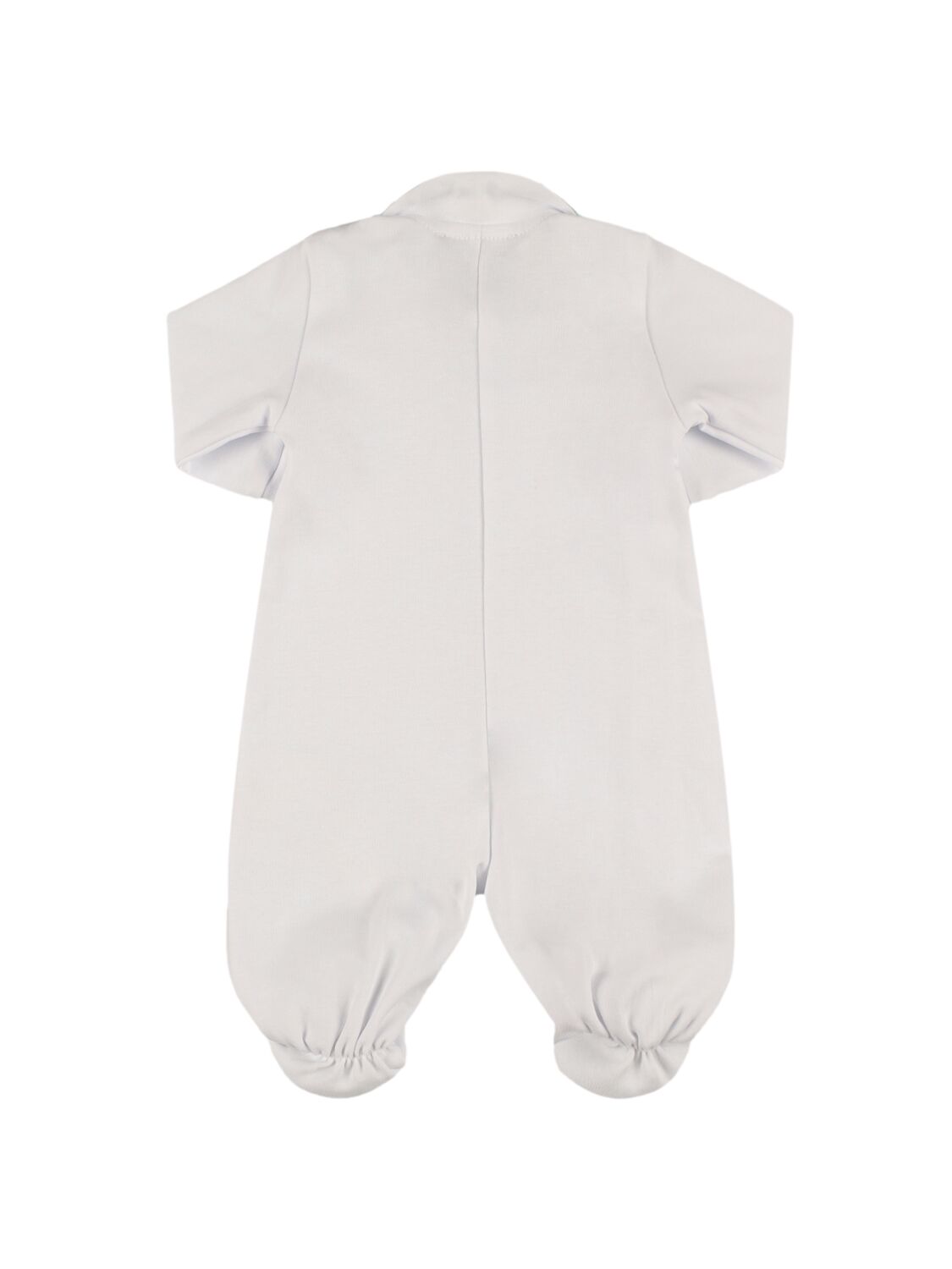 MONNALISA PRINTED COTTON ROMPER, BIB & HAT 