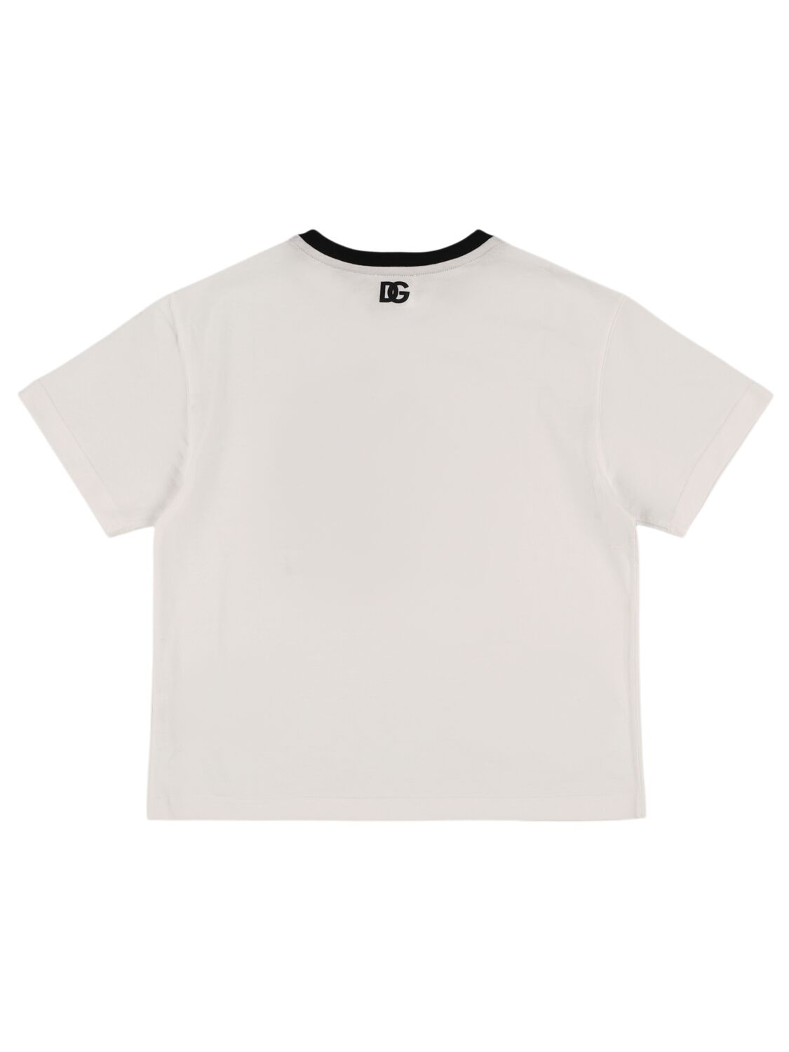 Dolce & Gabbana Printed Cotton Jersey T-shirt W/logo In White