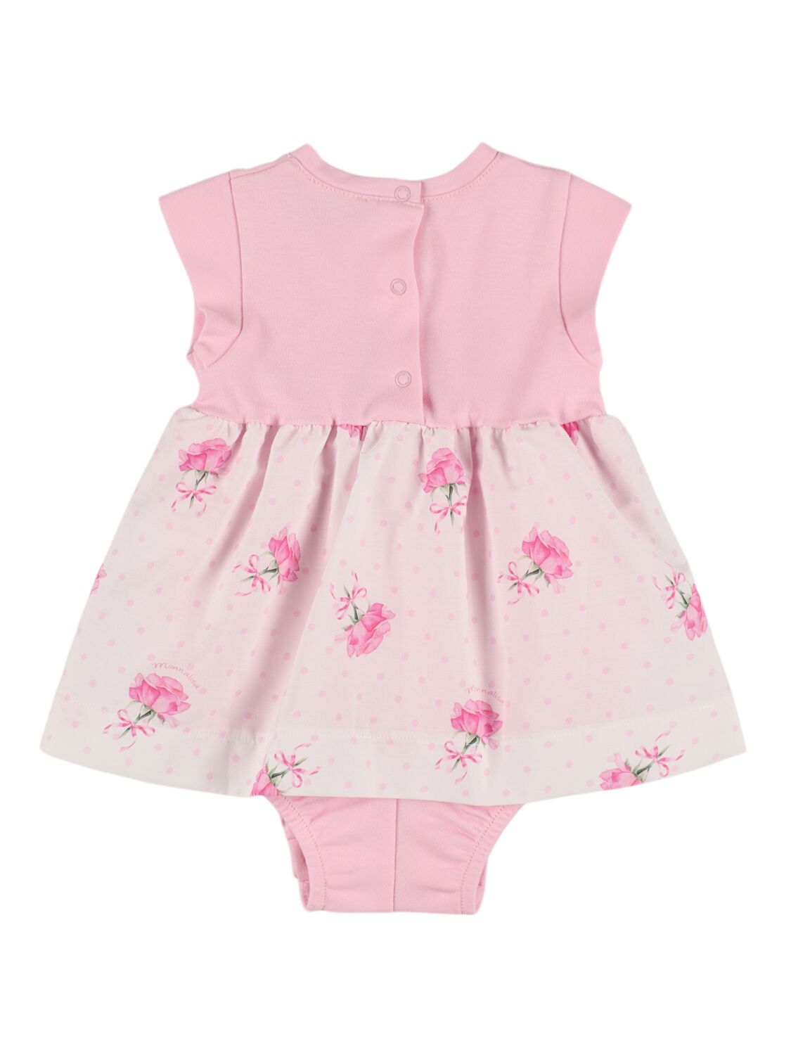 MONNALISA PRINTED COTTON DRESS & DIAPER COVER 