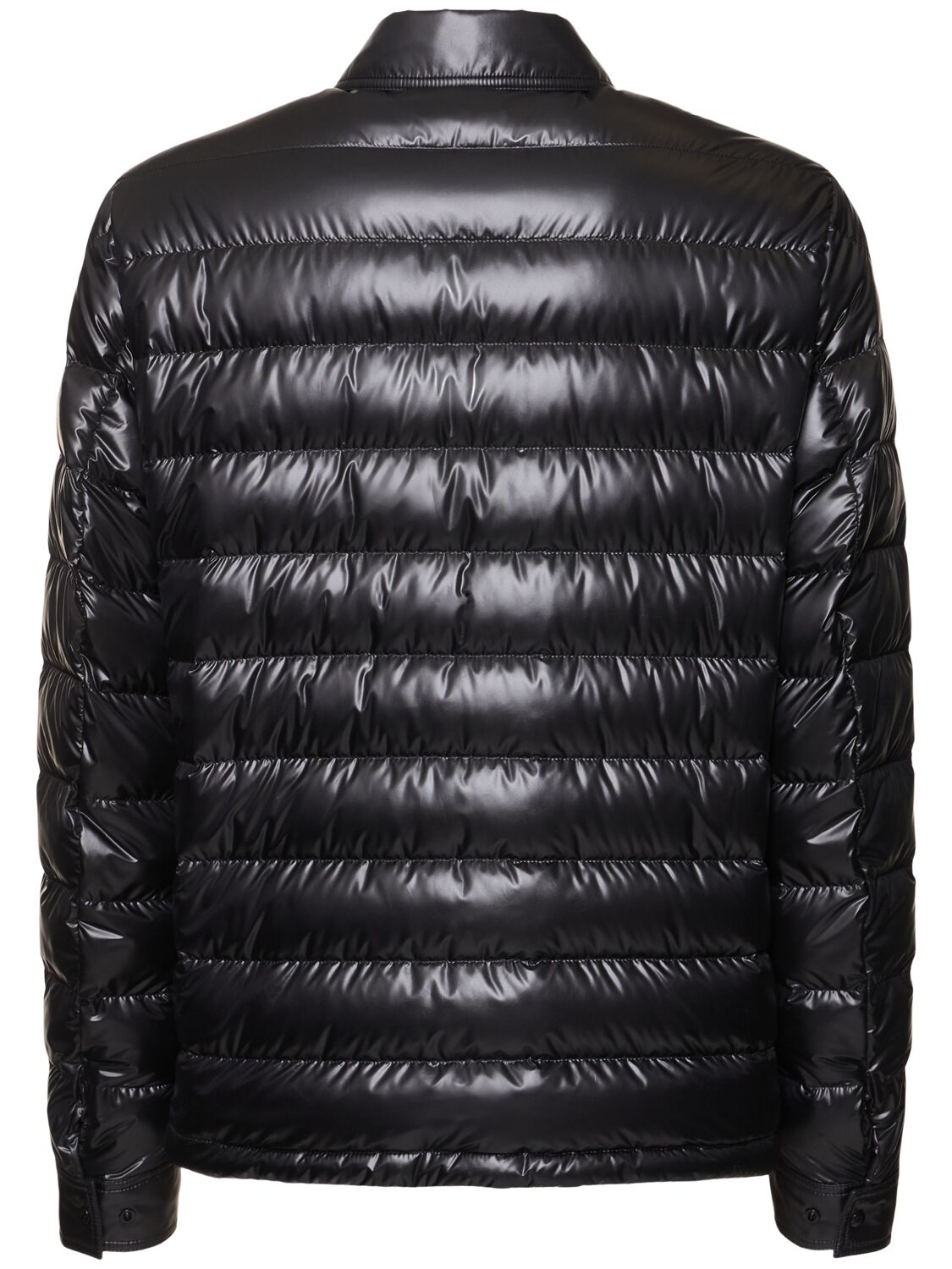 Shop Moncler Chambly Nylon Down Shirt Jacket In Black