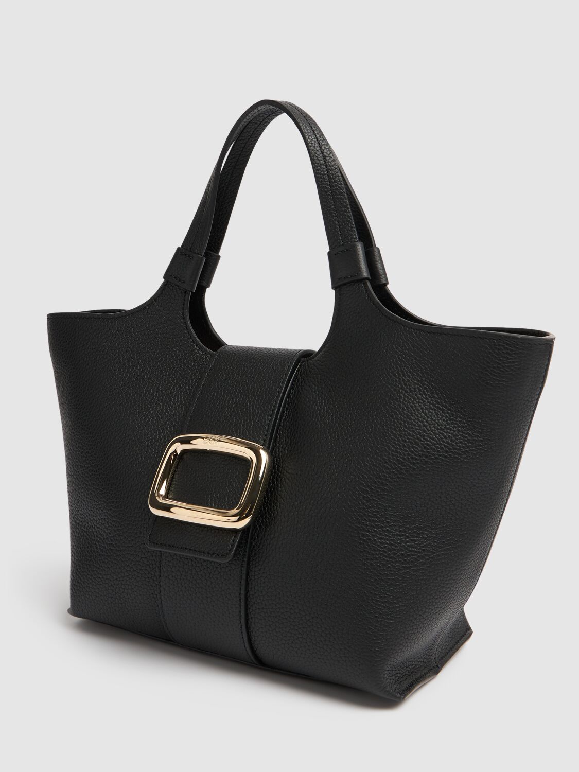 Roger Vivier Mini Grand Viv Choc Tote Bag In Black